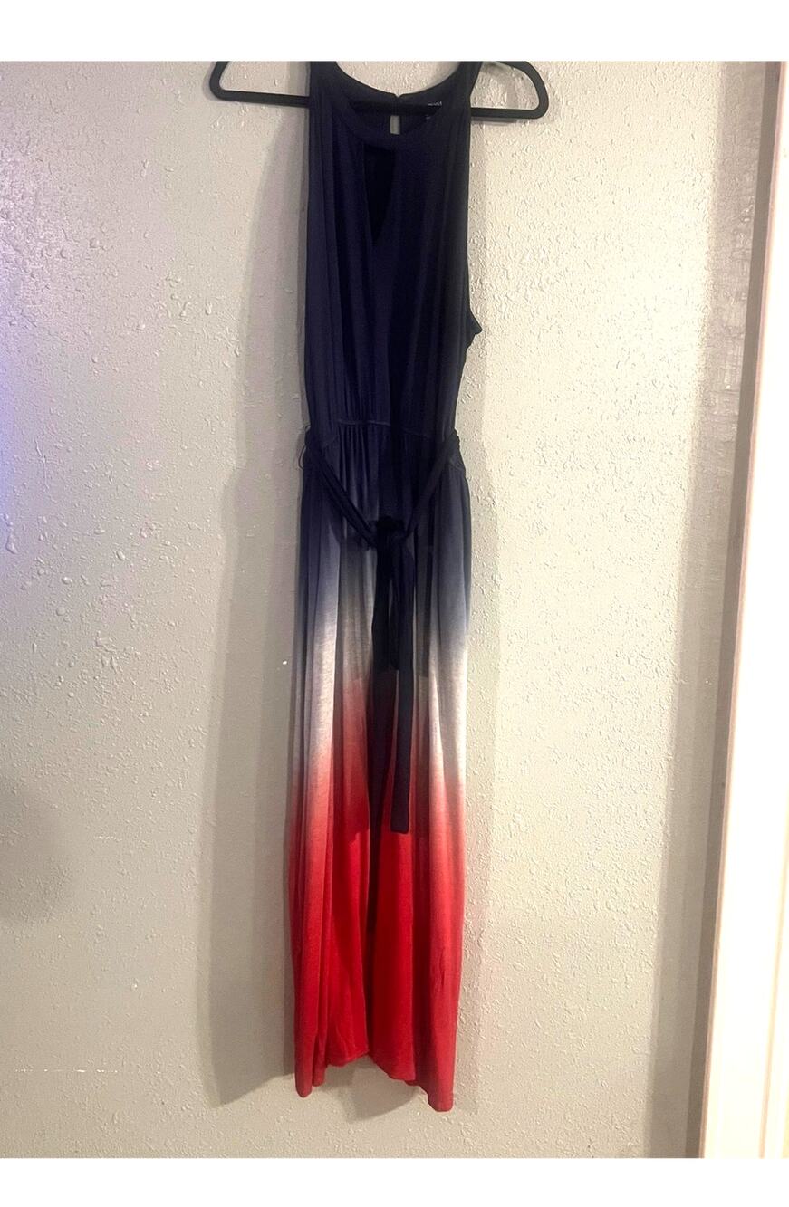 Lane Bryant 22/24 Maxi Dress Red White & Blue Dress Whimsical Boho Colorful